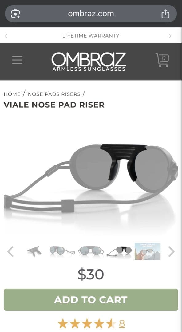 q*3様 ombraz VIALE NOSE PAD RISER