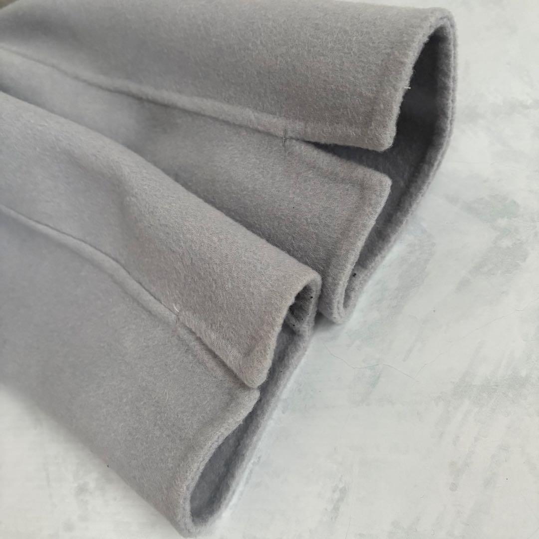 MUSE リバーロングノーカラーコート　ウールコート　ノーカラーアウター　36