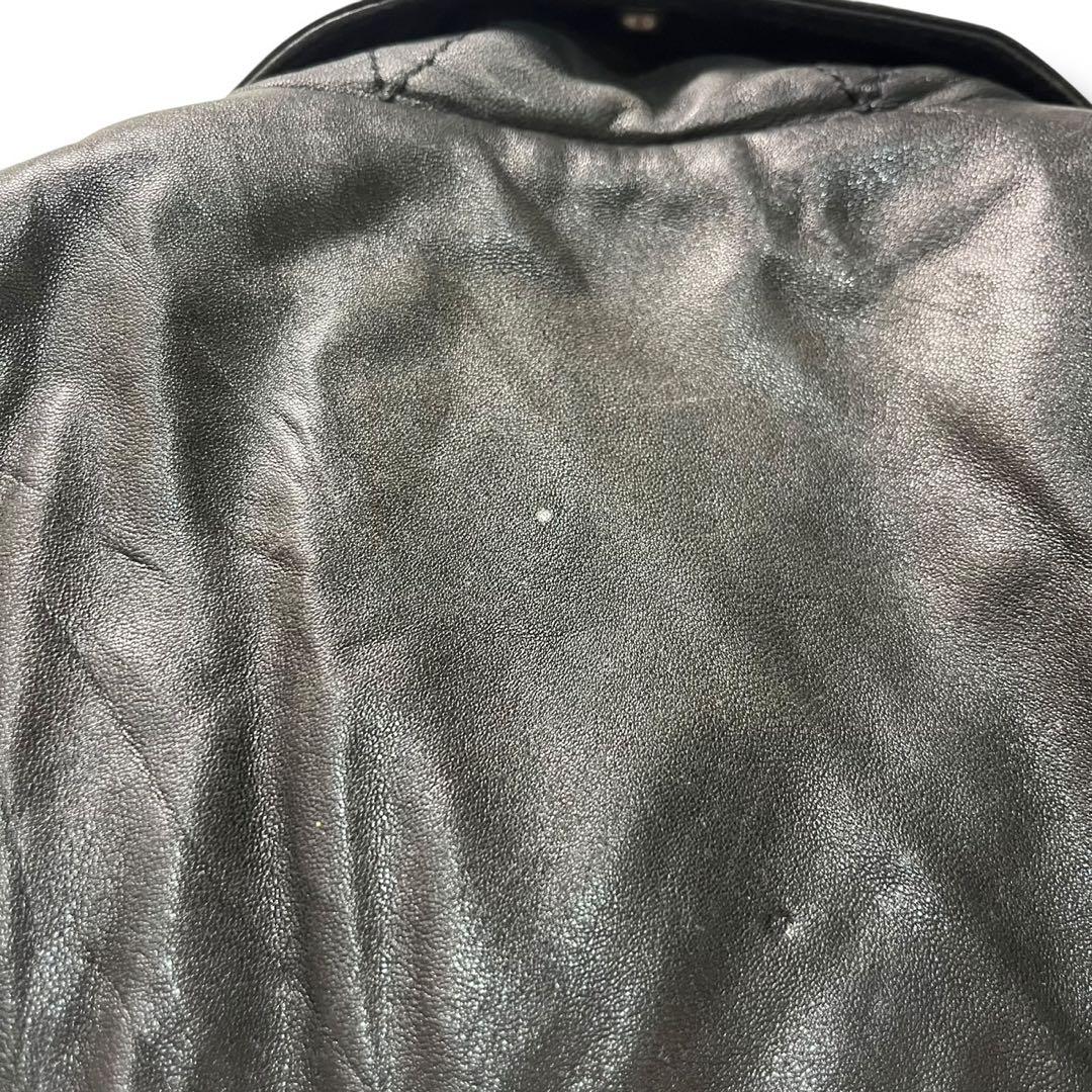 Schott ボンバージャケット レディース ラムレザー M 黒 古着 00s
