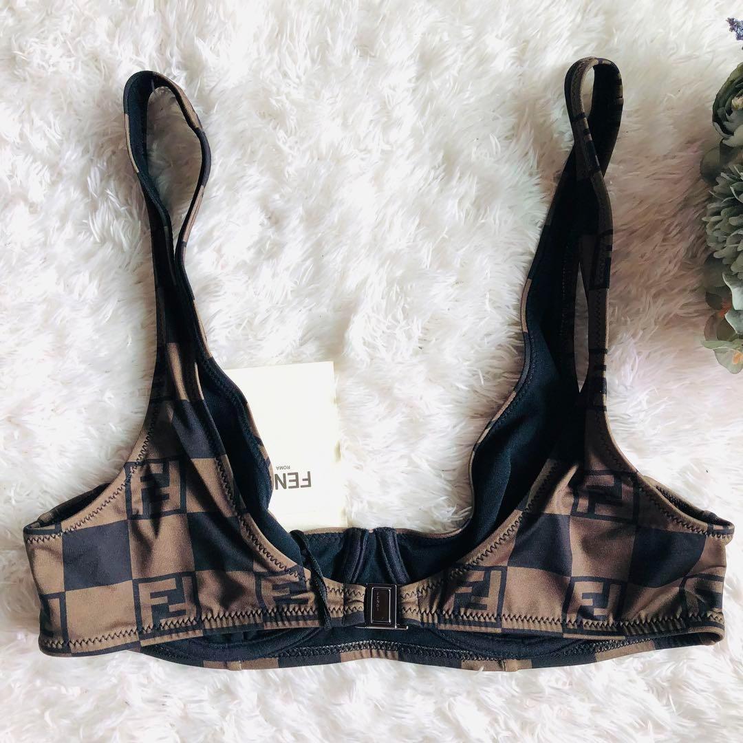 未使用タグ付✨フェンディ 水着 ズッカ FFロゴ ペカン カーキ×ブラック M