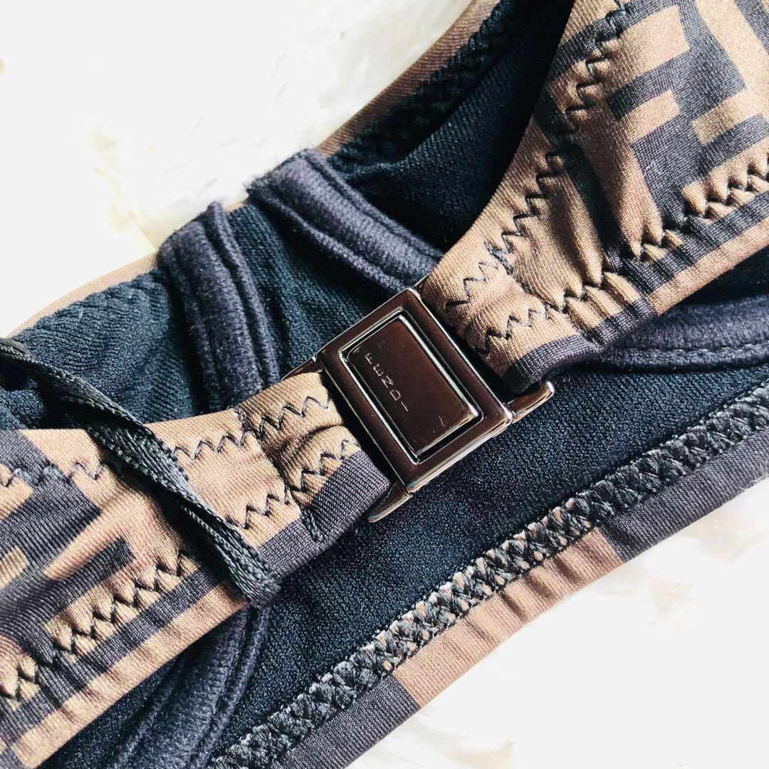 未使用タグ付✨フェンディ 水着 ズッカ FFロゴ ペカン カーキ×ブラック M