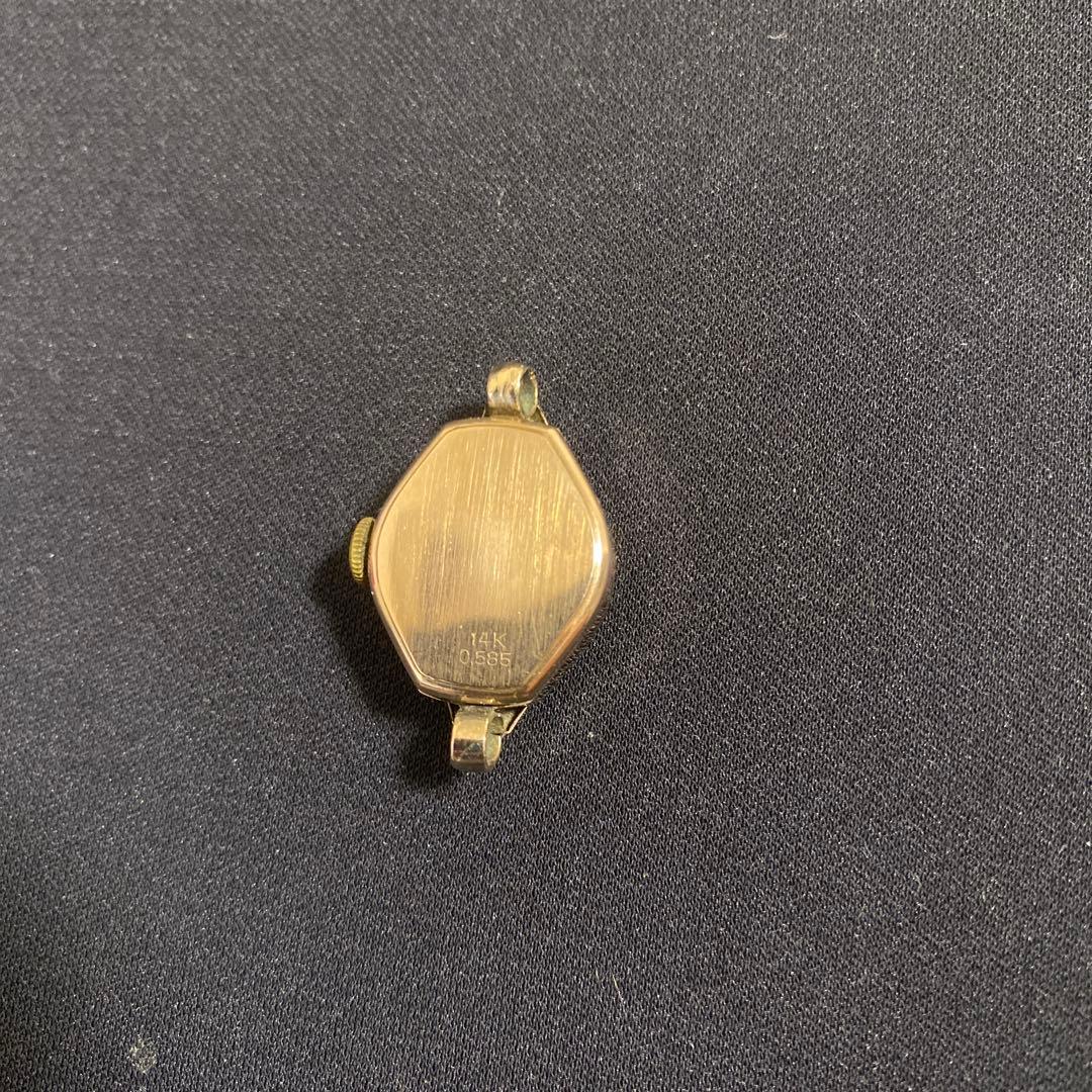 最終値下げ　金無垢　レディース　手巻き時計　14k 585 明日出品取り消し