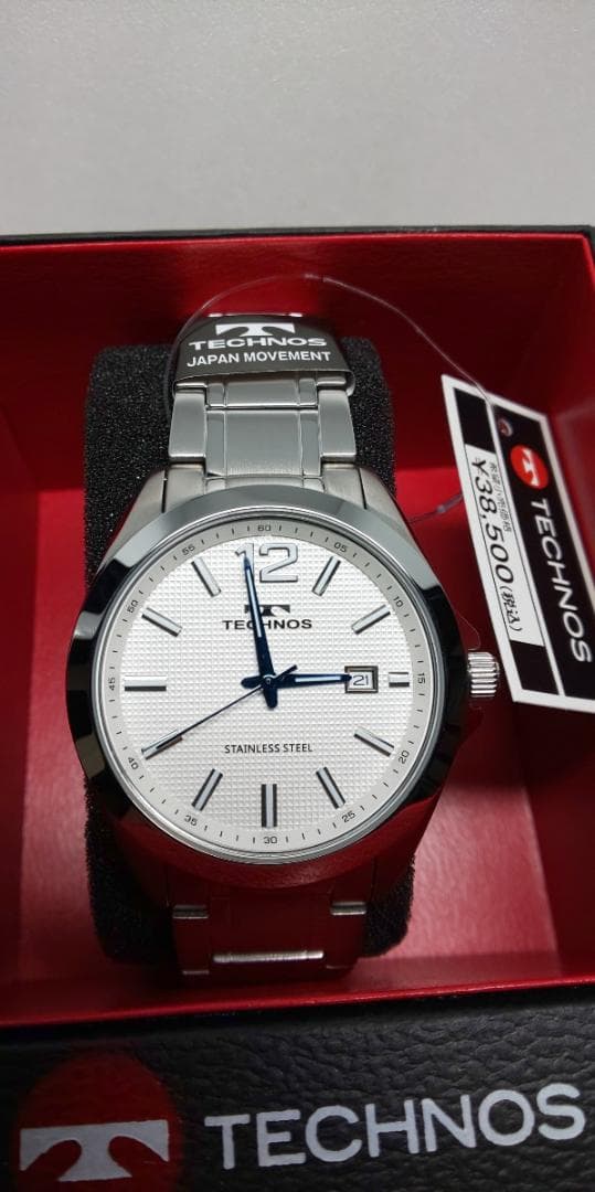 テクノスデイト付メンズクオーツウオッチT9C16SS　シルバー