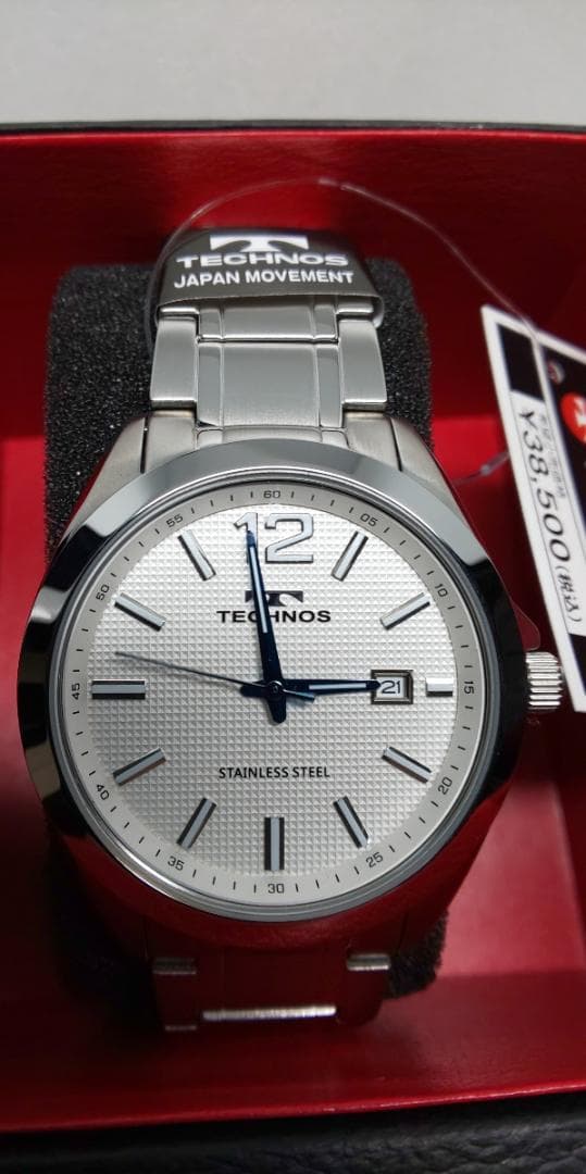 テクノスデイト付メンズクオーツウオッチT9C16SS　シルバー