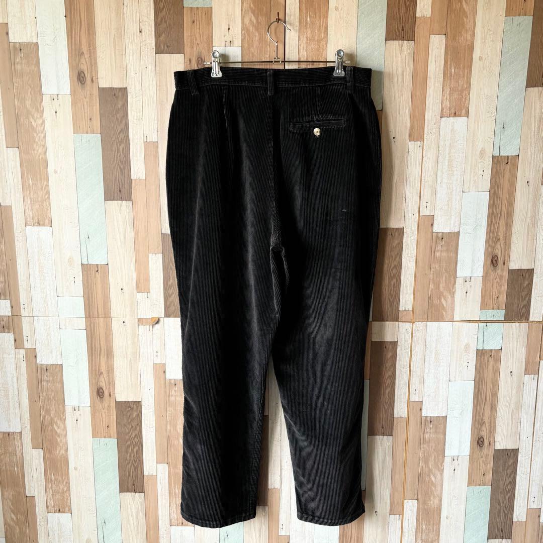 【USA製】90s LANDS'END 太畝コーデュロイパンツ 黒 W33L28