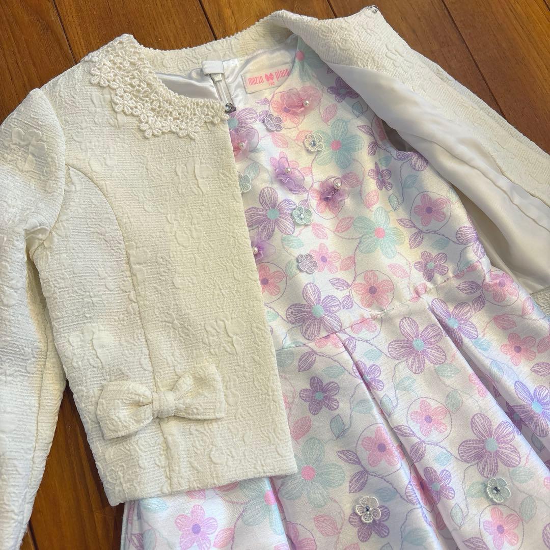 mezzo piano メゾピアノ花柄ドレスとジャケットセット 120cm