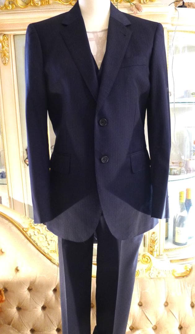 メンズ●【ポールスミス】ネービーカラーピンストライプスーツ美品●