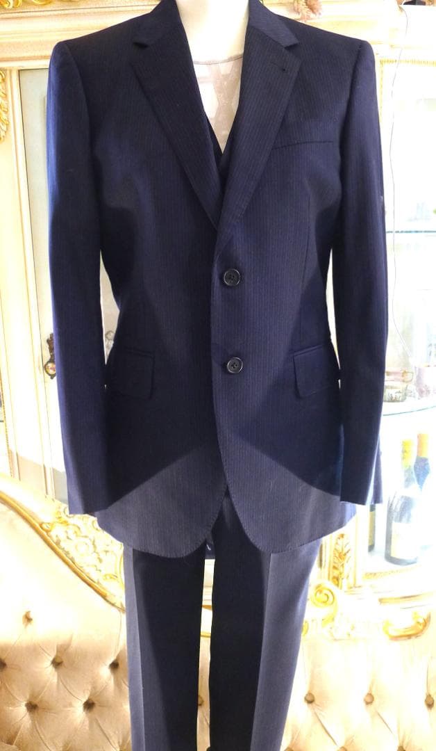 メンズ●【ポールスミス】ネービーカラーピンストライプスーツ美品●