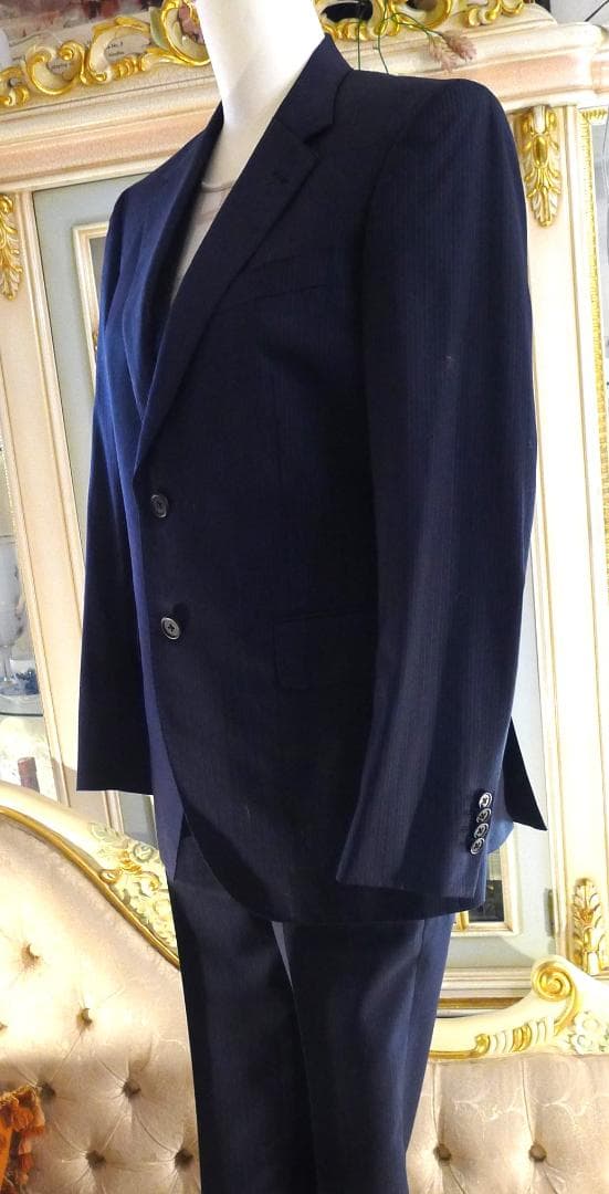 メンズ●【ポールスミス】ネービーカラーピンストライプスーツ美品●