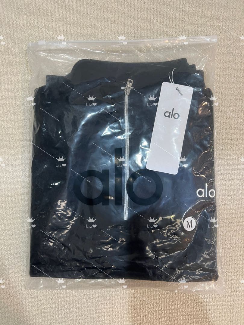 Alo ジップ プルオーバー ブラック