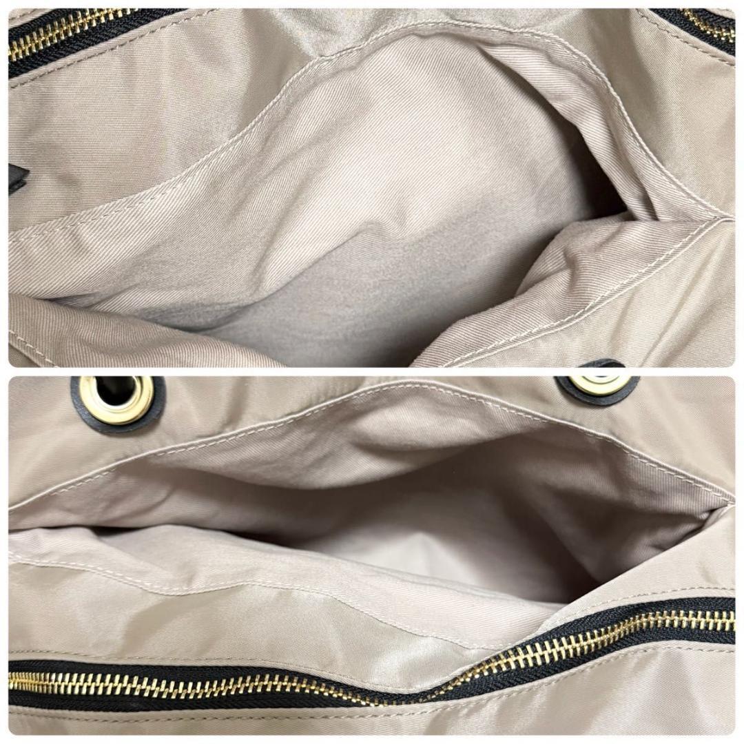 ちー ヴィオラドーロ ビアンカ ナイロントートバッグ L A4 トープ 黒