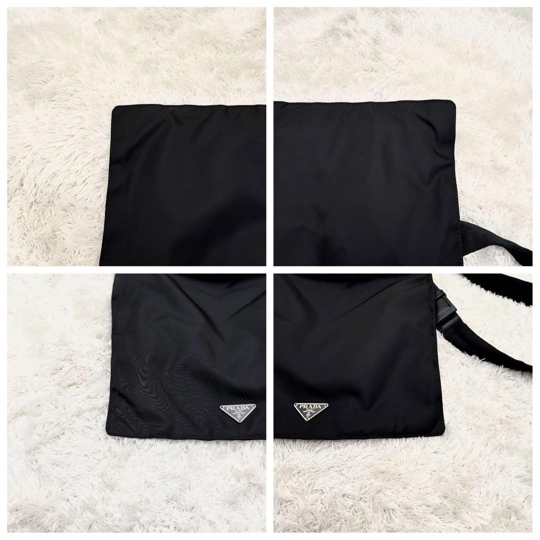 PRADAプラダ 三角ロゴ ショルダーバッグ テスート 黒 サコッシュ
