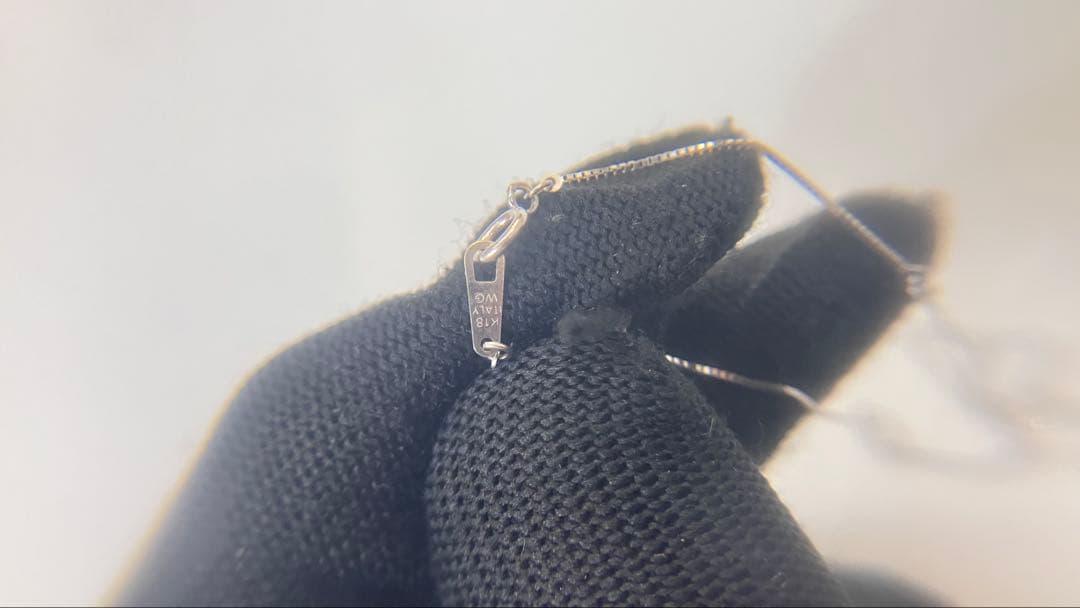 k18 WG ネックレス　ダイヤモンド　0.05ct ベネチアン