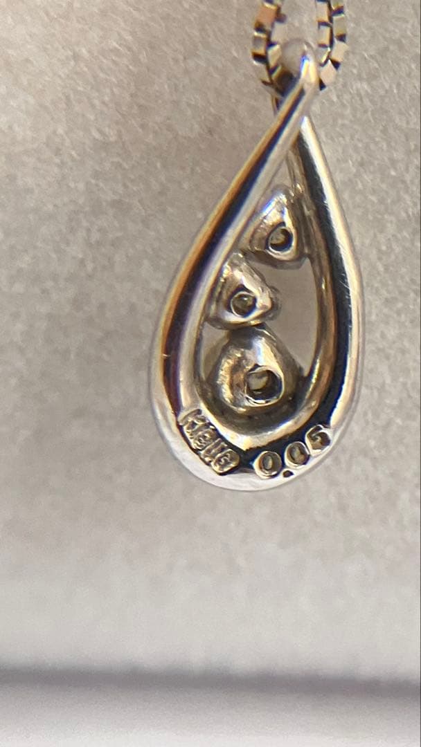 k18 WG ネックレス　ダイヤモンド　0.05ct ベネチアン