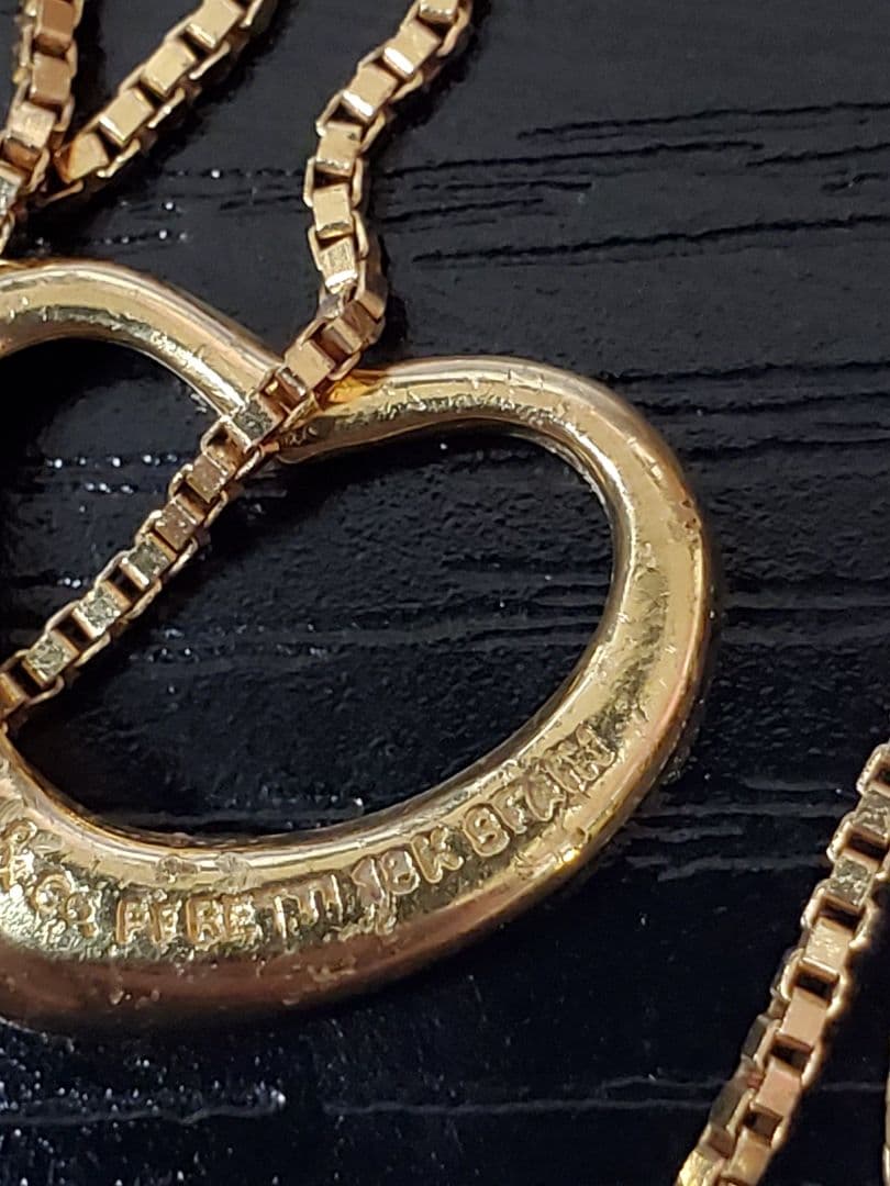 Tiffany ティファニービンテージ 金 オープンハート 18k k18