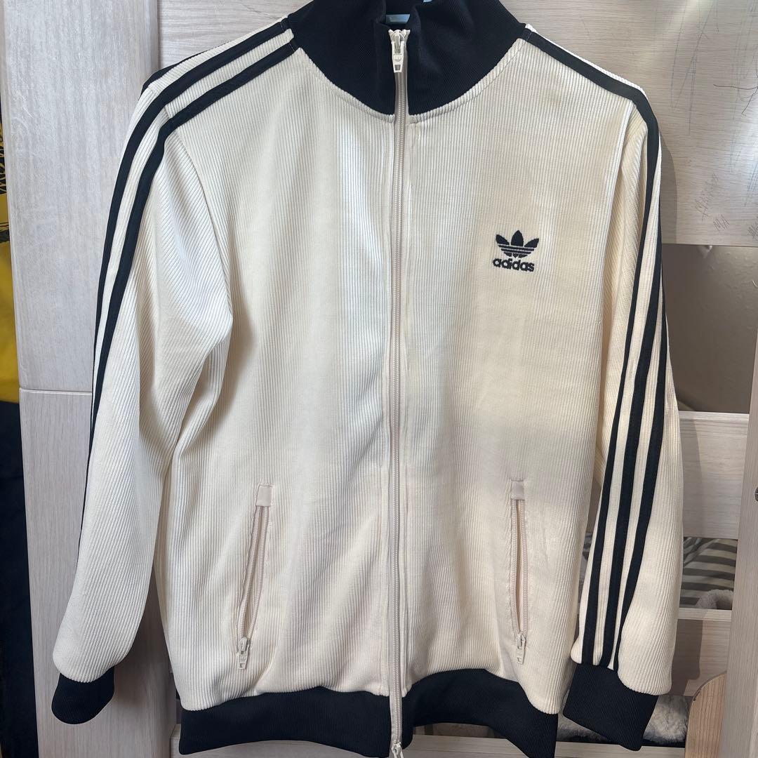 adidas トラックジャケット トレーナー M 白 ワッフル