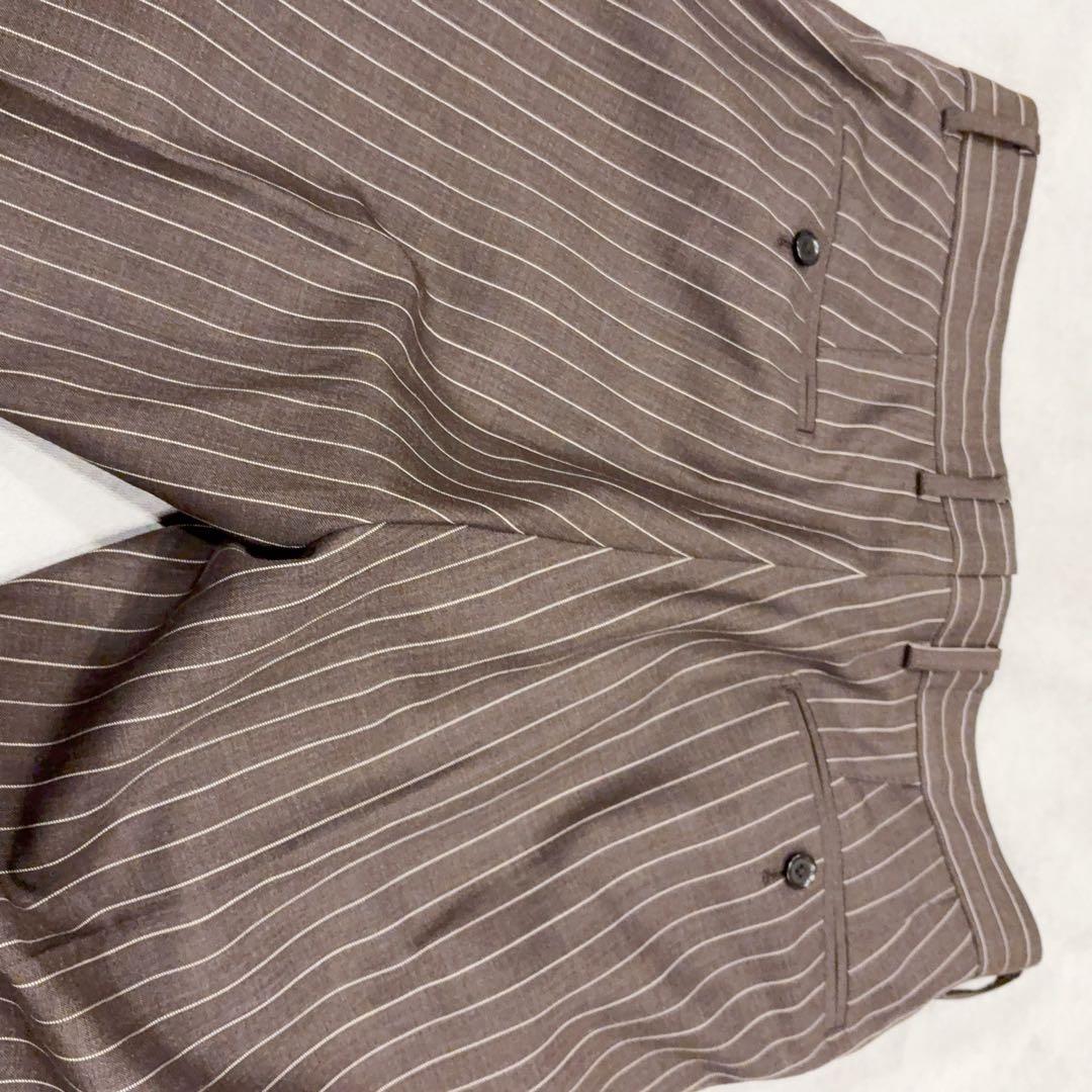 極美品 トゥモローランド ピルグリム ブラウン ストライプ スーツ
