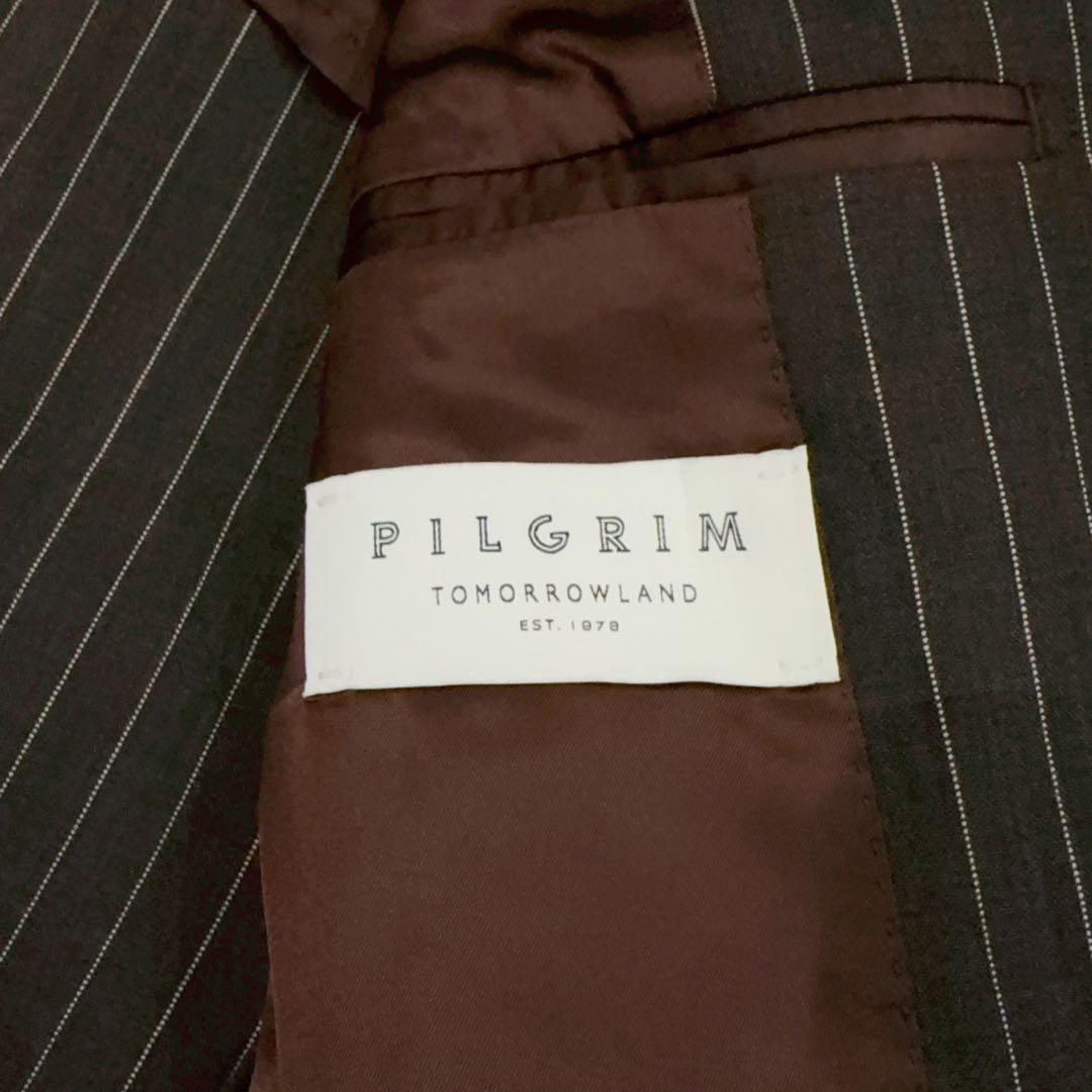 極美品 トゥモローランド ピルグリム ブラウン ストライプ スーツ