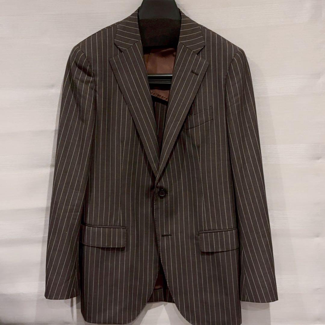 極美品 トゥモローランド ピルグリム ブラウン ストライプ スーツ