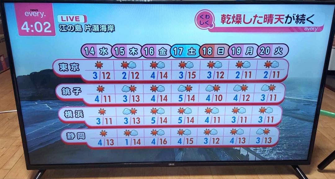 IRIE 40V 液晶テレビ FFF-TV2K40WBK2 2020年製