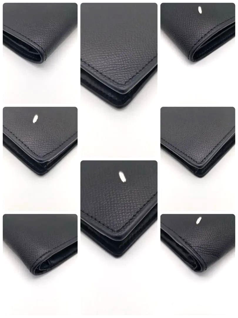 Maison Margiela 黒いレザー二つ折り財布