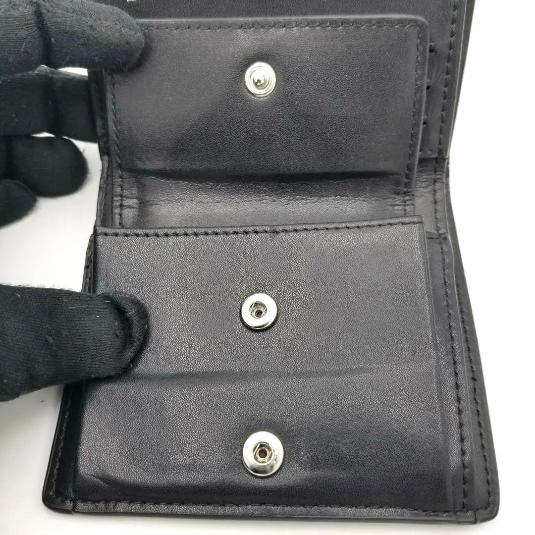 Maison Margiela 黒いレザー二つ折り財布