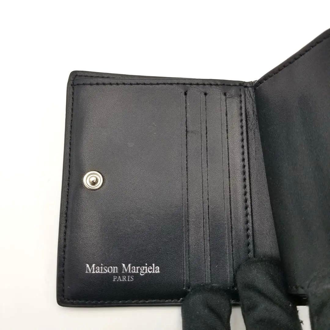 Maison Margiela 黒いレザー二つ折り財布