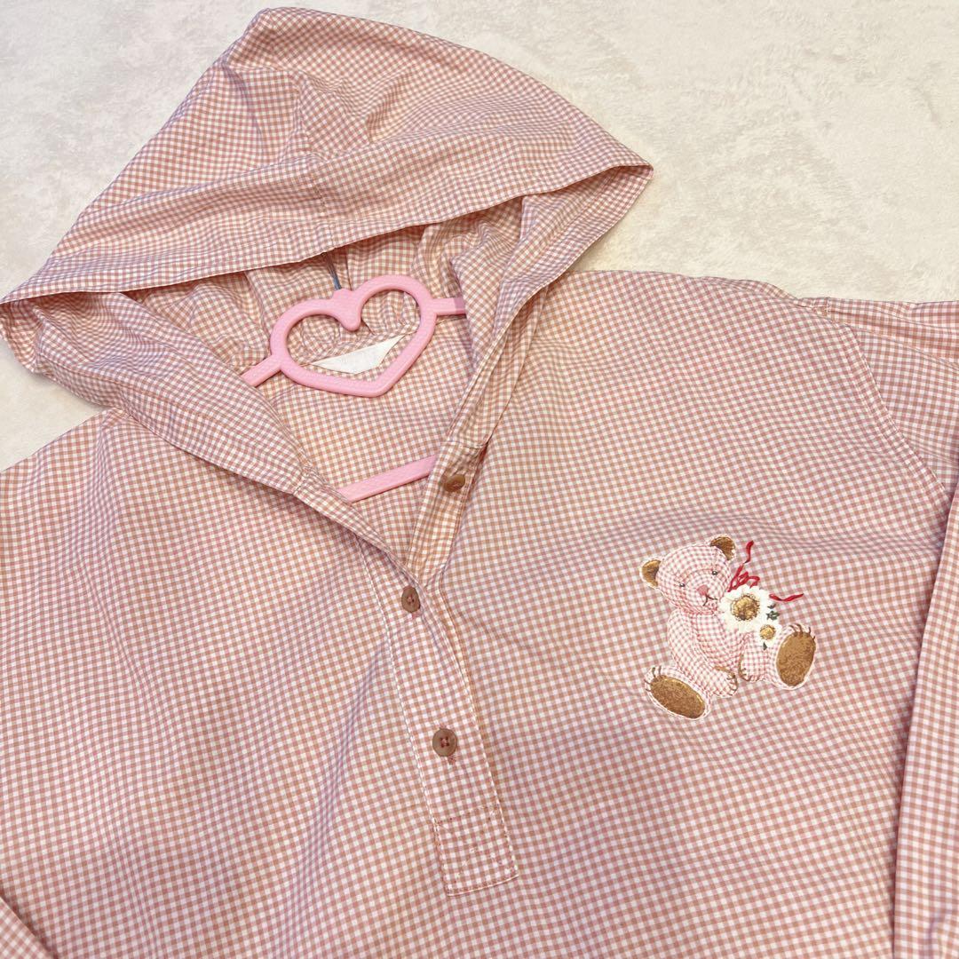 最終値下げ　【美品】ピンクハウス　ギンガムチェックひなぎくテディパーカーブラウス