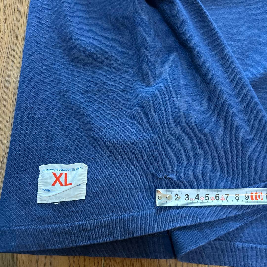 チャンピオンフットボールtシャツ　70s ヴィンテージ　navy バータグ