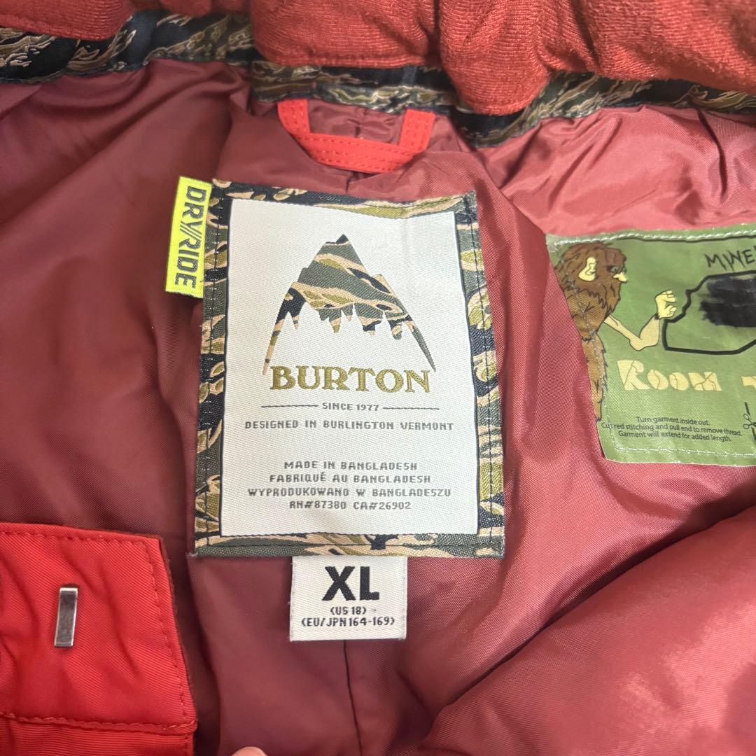 BURTON スノーボードウェア XL 赤黒ストライプ150〜160