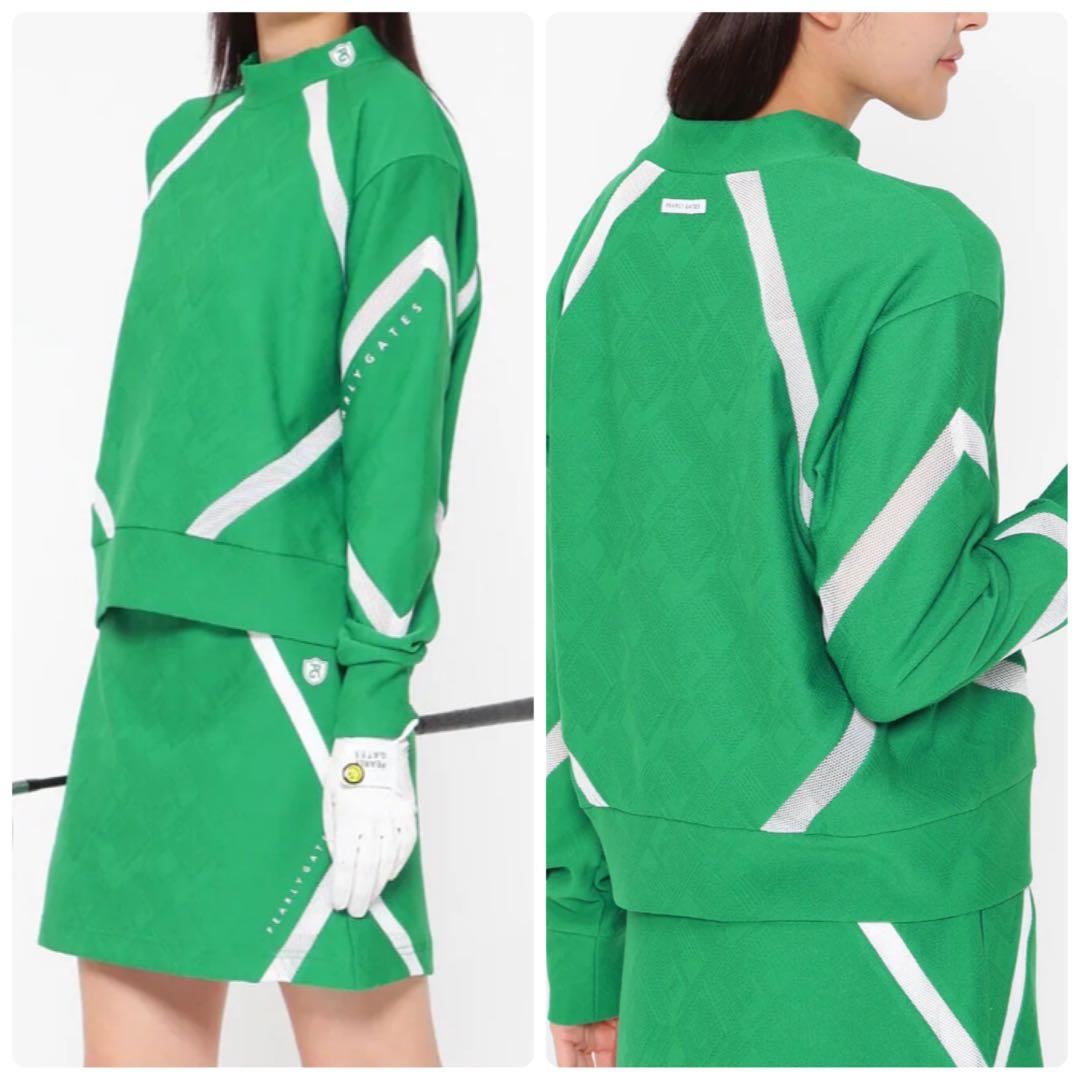 パーリーゲイツ　セットアップ　近年モデル　ニット　スカート　グリーン