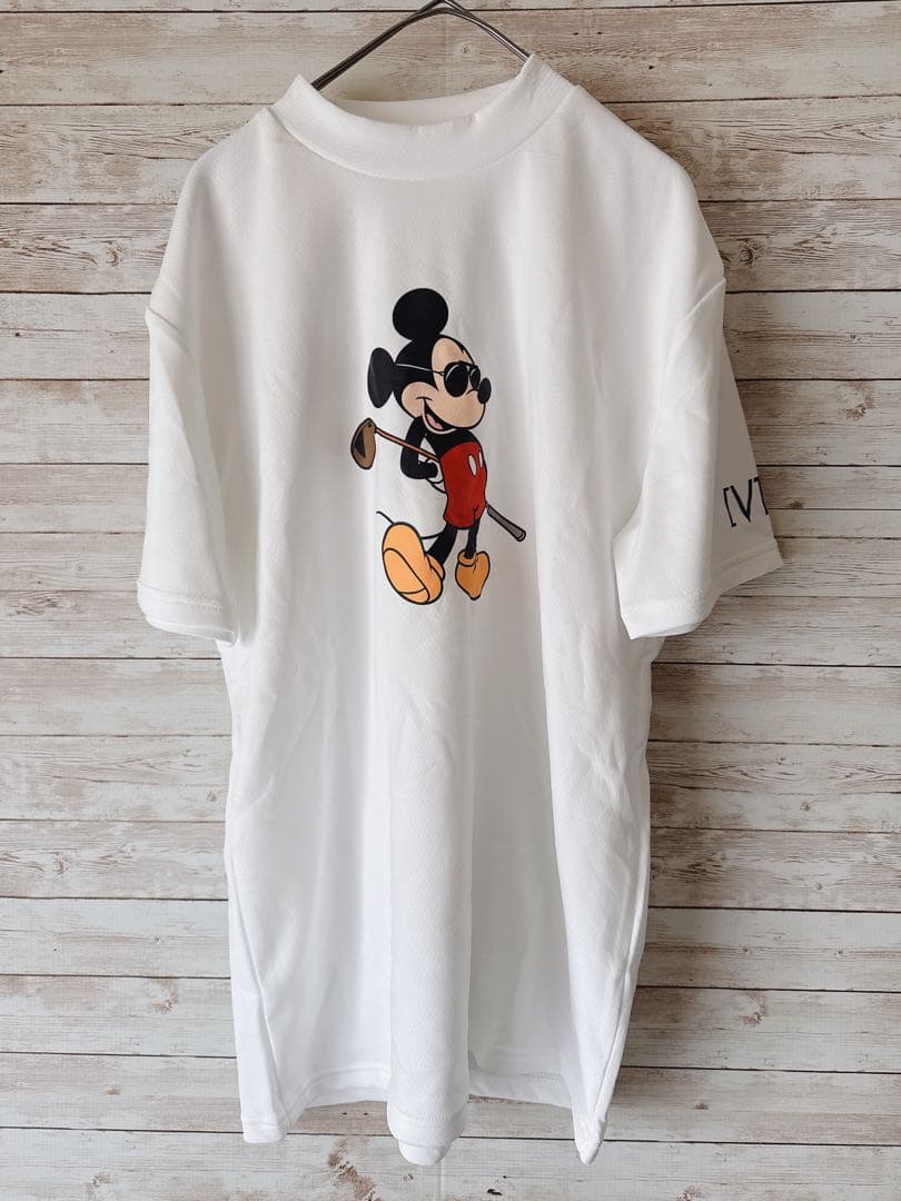 V12 ミッキーマウス ゴルフ モックシャツ コラボ シャツ ゴルフウェア