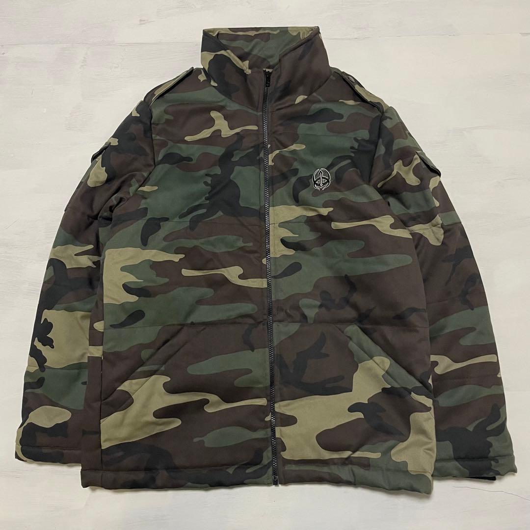 レア PEACEMAKER　ピースマーク 独鈷 ロゴ＆迷彩　中綿ジャケット