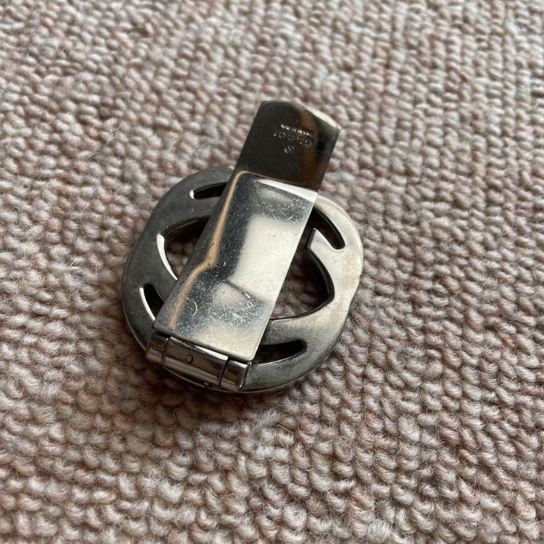 Gucci マネークリップ インターロッキングG メッキ ブラック シルバー