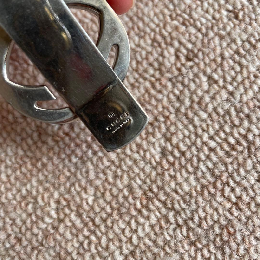 Gucci マネークリップ インターロッキングG メッキ ブラック シルバー