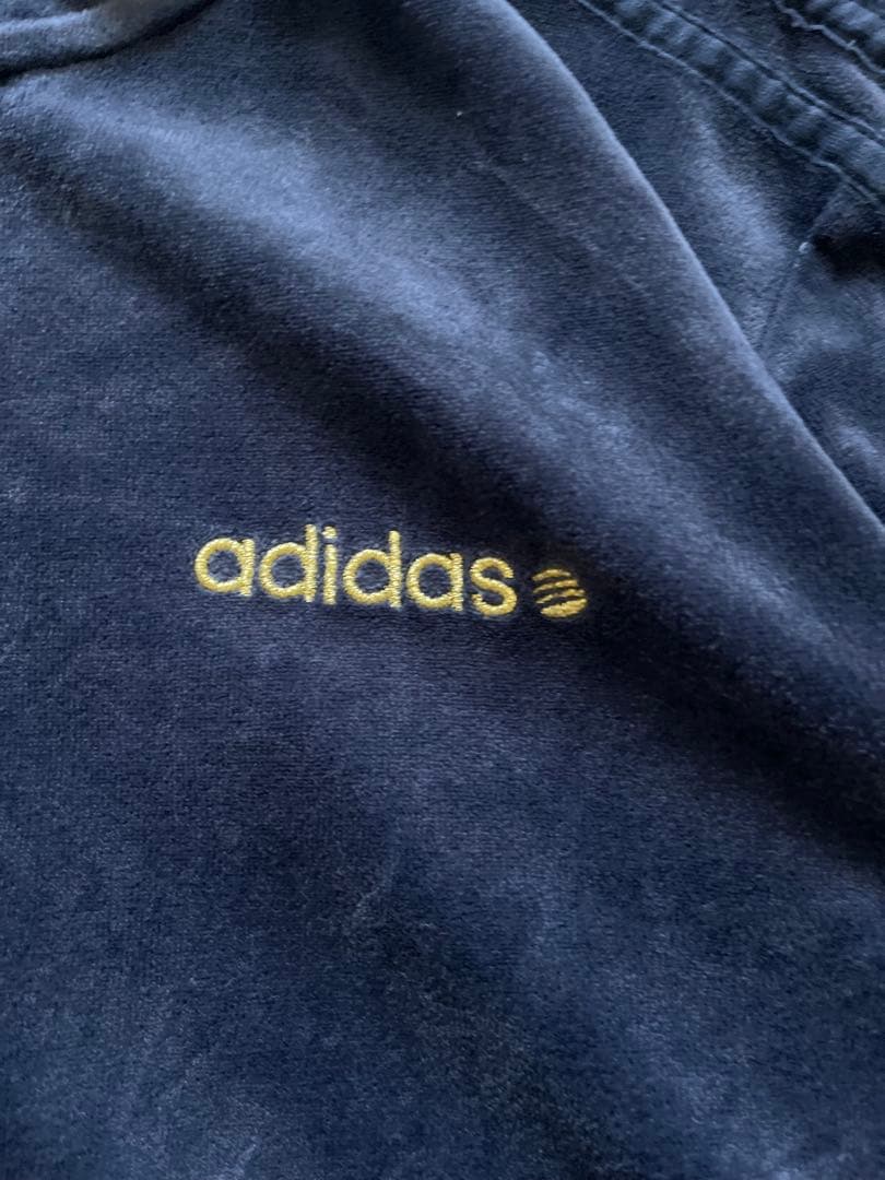 アディダス ベロア トラックジャケット ジャージ セットアップ ネイビー M