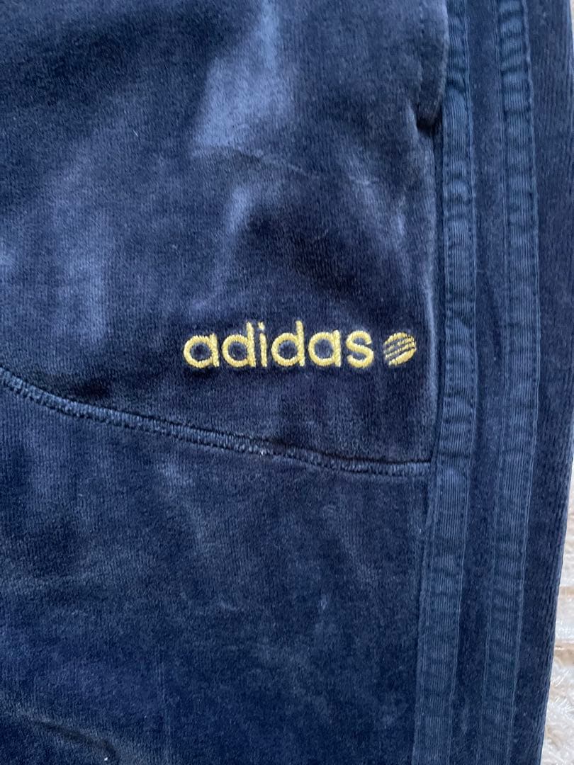 アディダス ベロア トラックジャケット ジャージ セットアップ ネイビー M