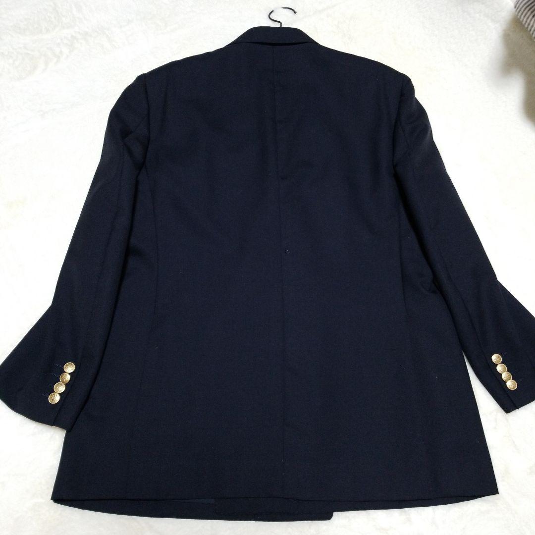 【大きいサイズ】バーバリー　紺ブレ　ダブル　金ボタン　AB6　背抜き　美品