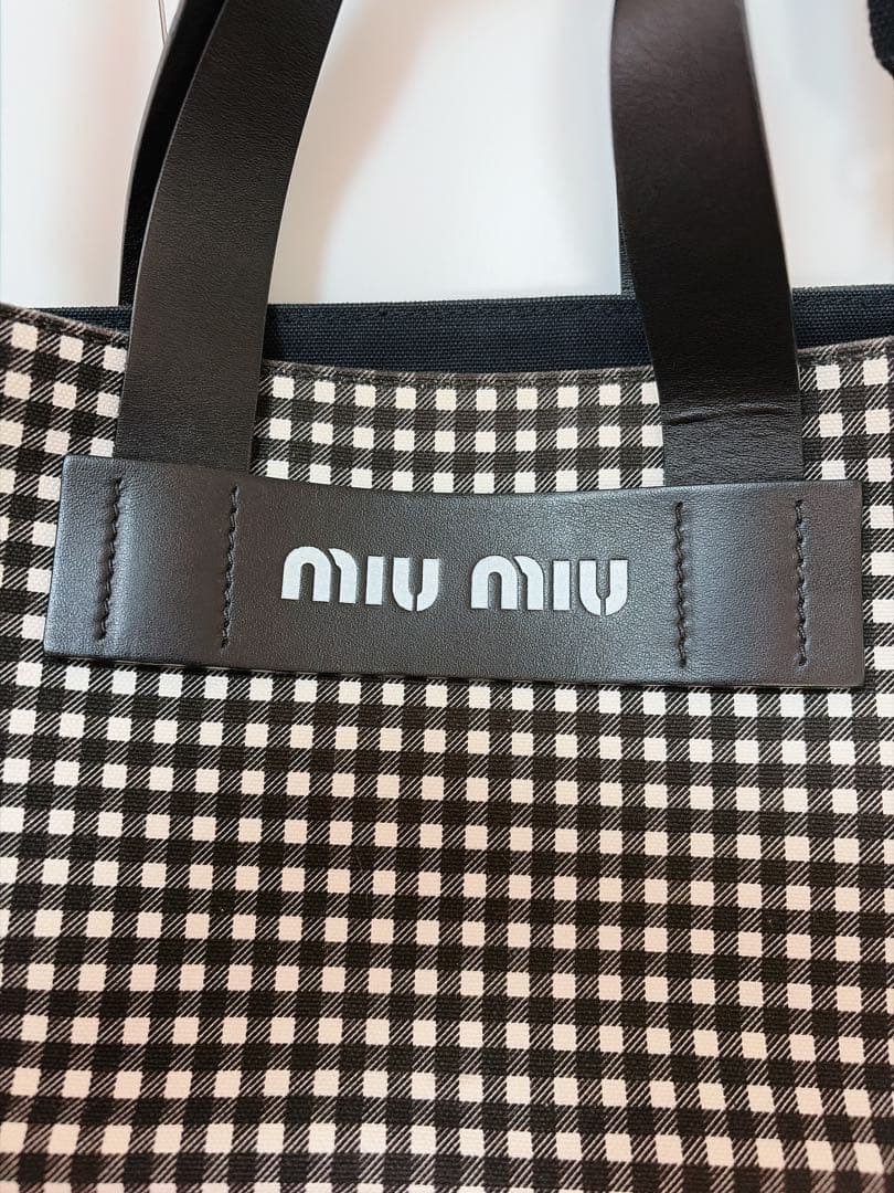 miumiu カナパ 2way トートバッグ ギンガムチェック　池袋西武購入