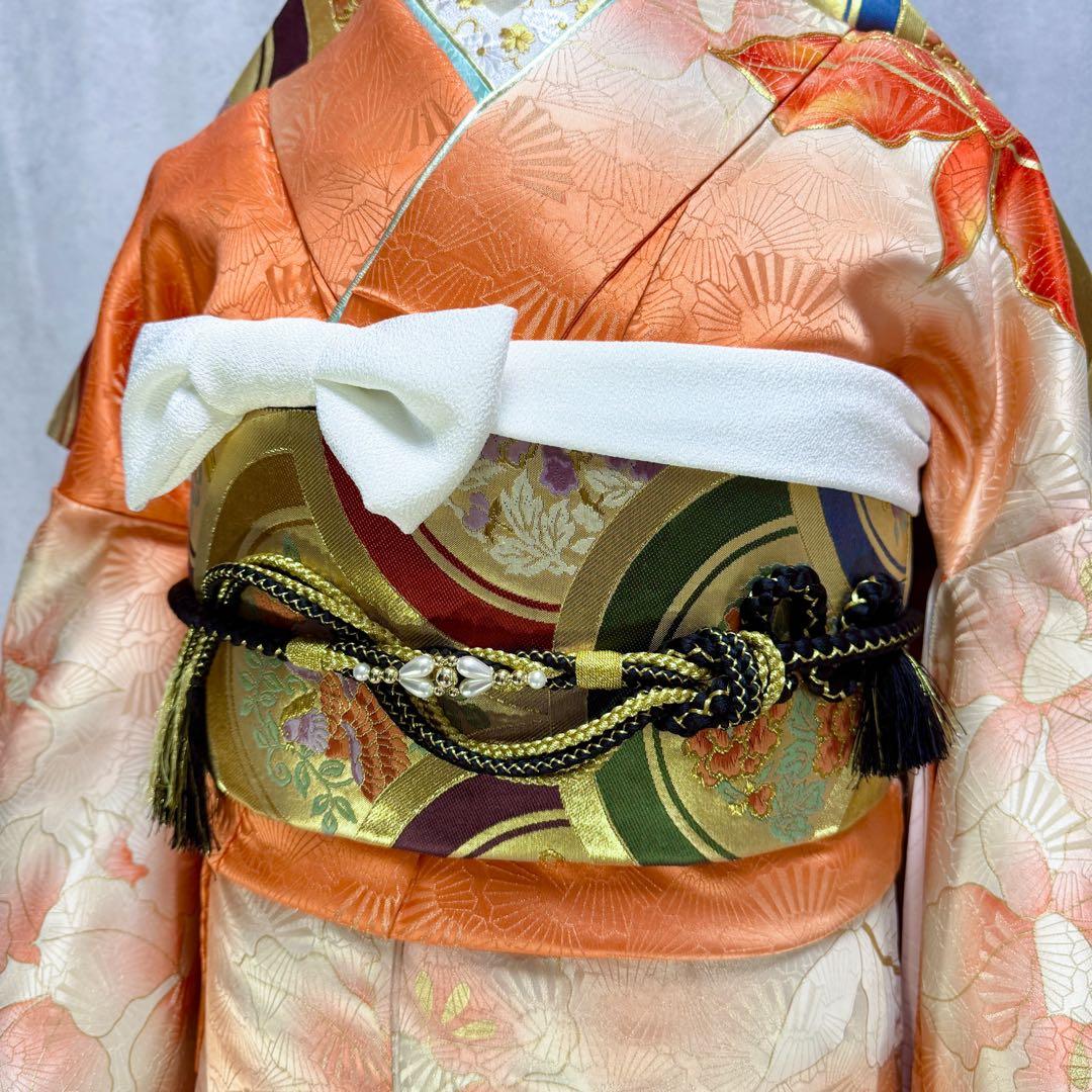 セミアンティーク　振袖フルセット　西陣織袋帯　156〜166　カトレア　可愛い❤︎