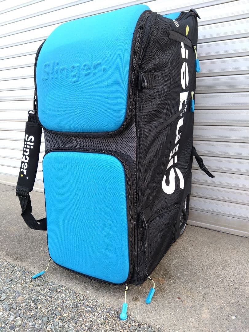 Slinger テニスバッグ 大型 青/黒 キャリー付き