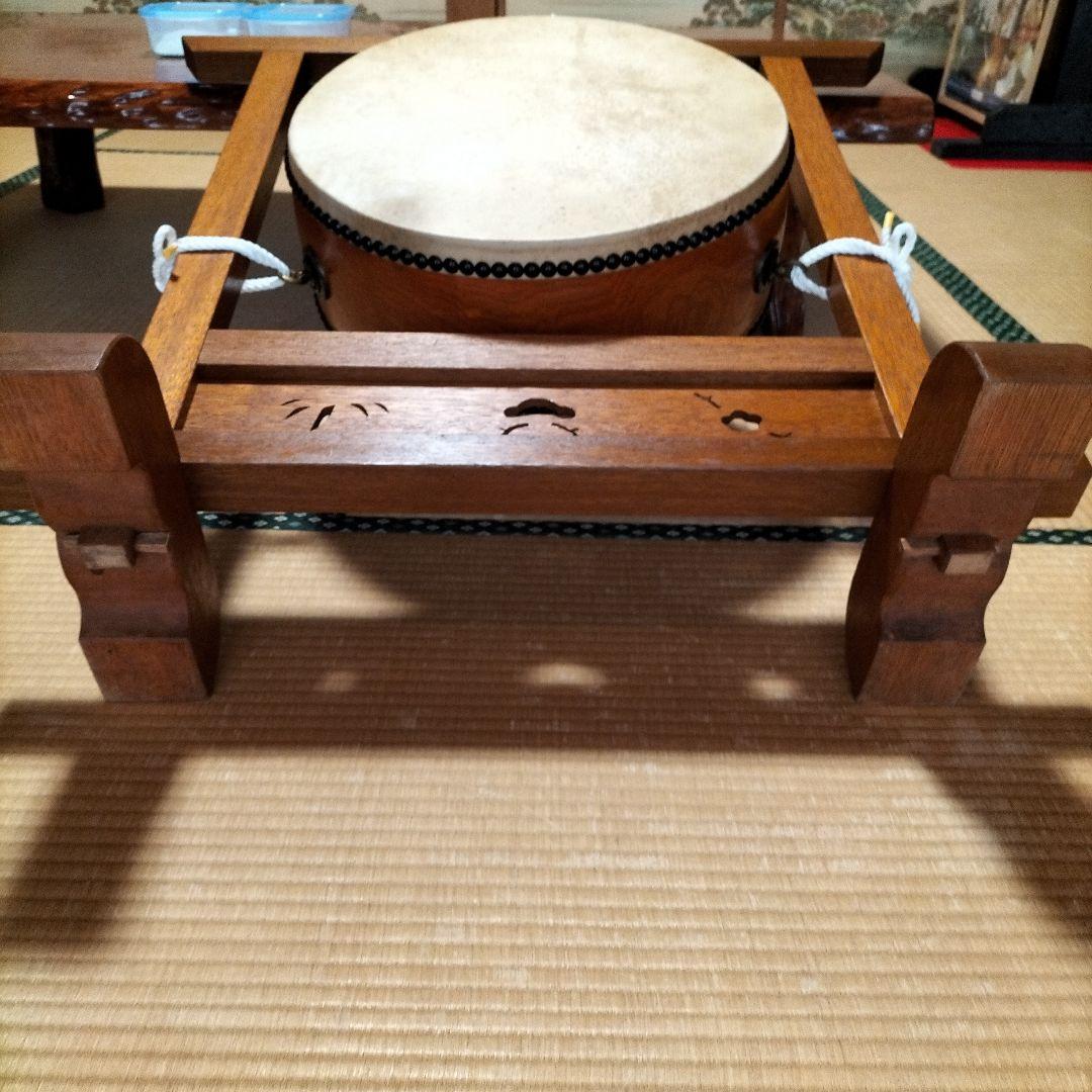 和太鼓　平胴太鼓　鳥居台付き　1.5尺 約45cm 中古良品