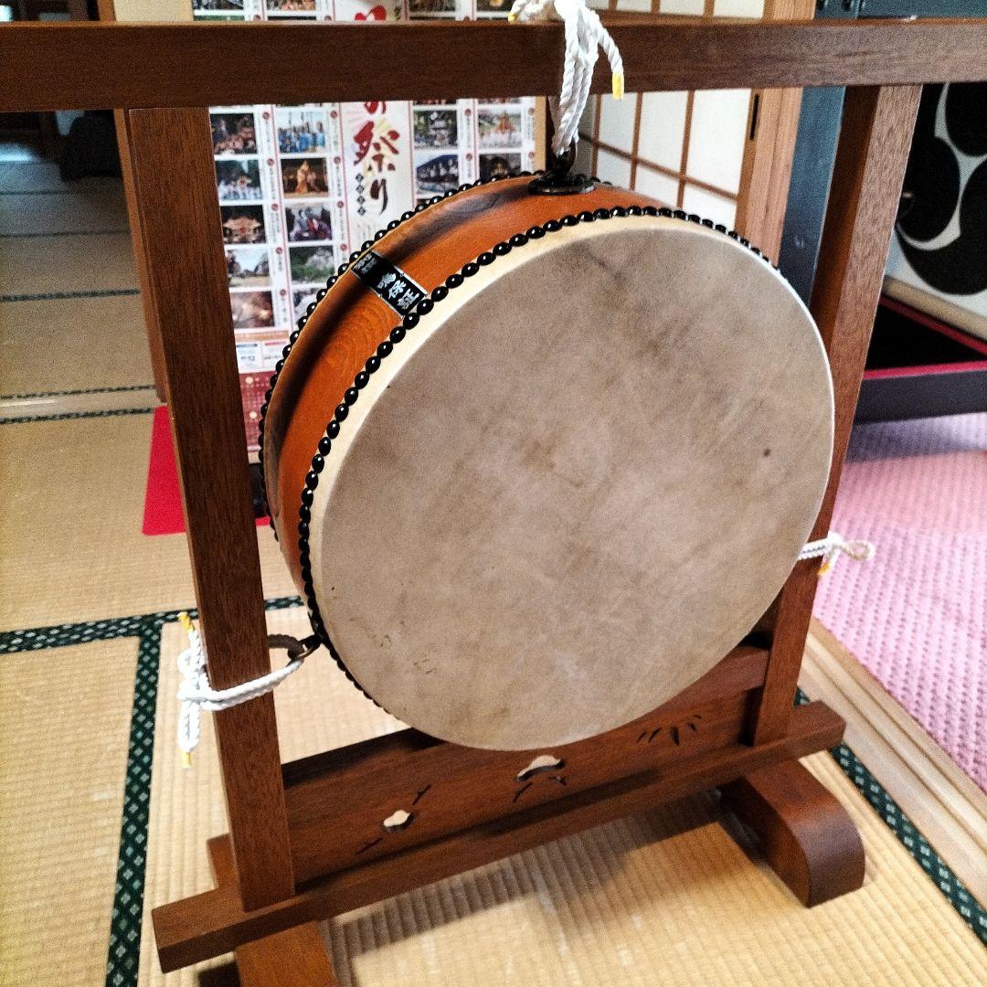 和太鼓　平胴太鼓　鳥居台付き　1.5尺 約45cm 中古良品