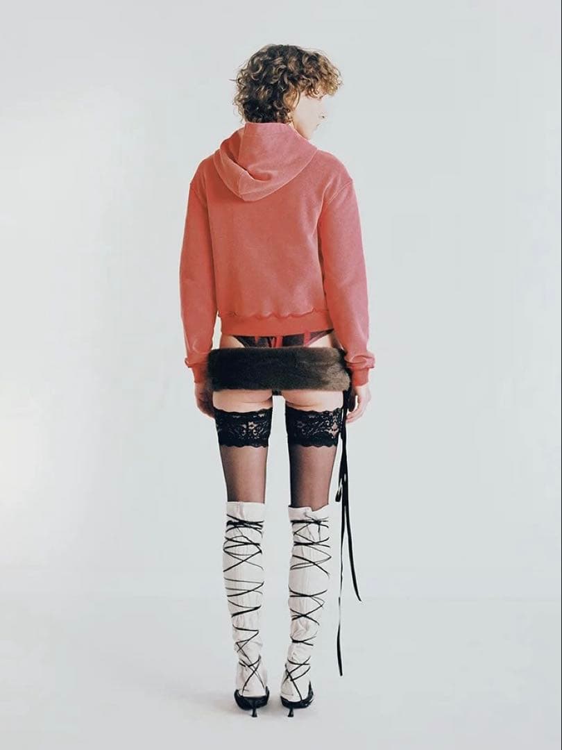 Trinite studio hoodieハート型猫プリントジップアップパーカー