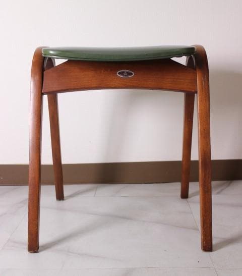 秋田木工 ヴィンテージ スタッキング スツール チェア 椅子 曲木 モスグリーン