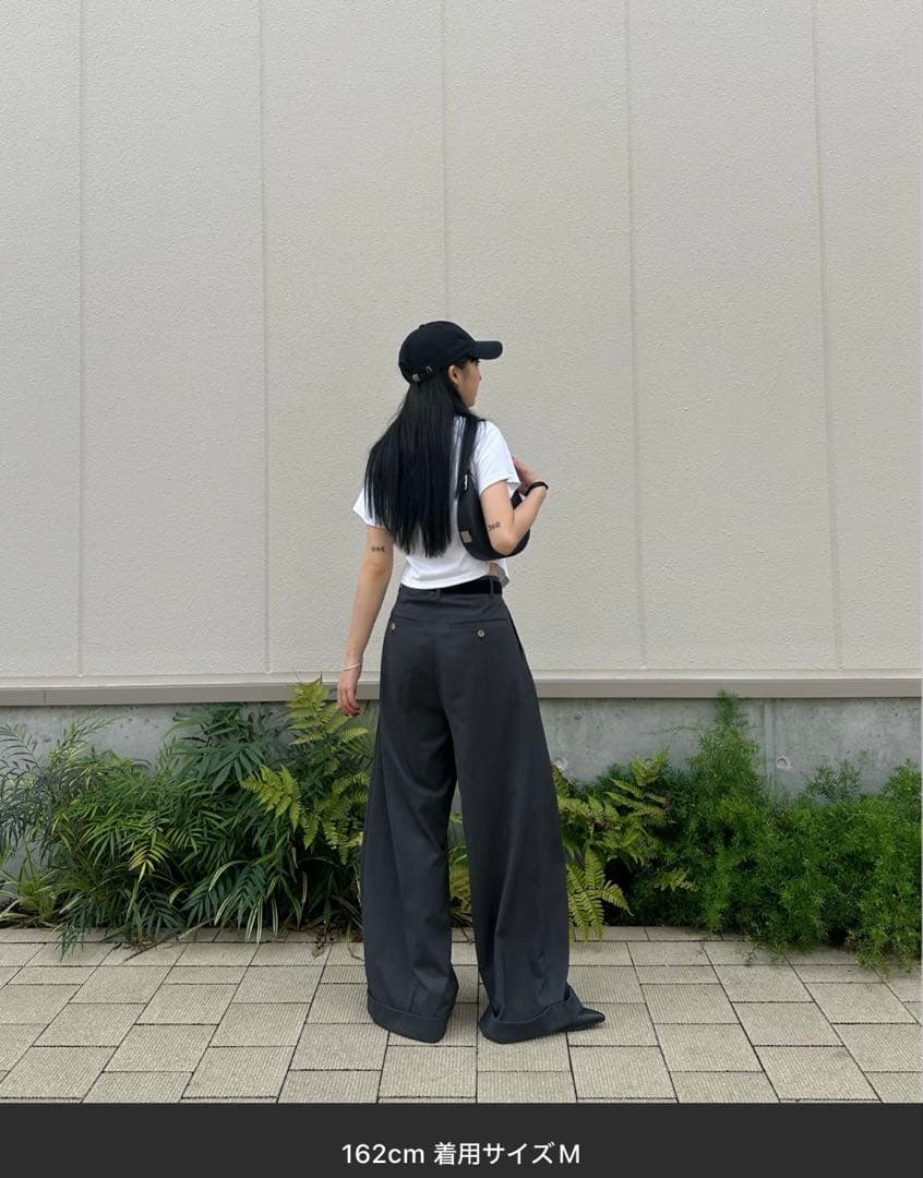 2tuck wide baggy slacks ワイドバギーフレアスラックス
