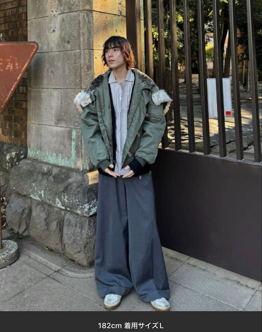 2tuck wide baggy slacks ワイドバギーフレアスラックス