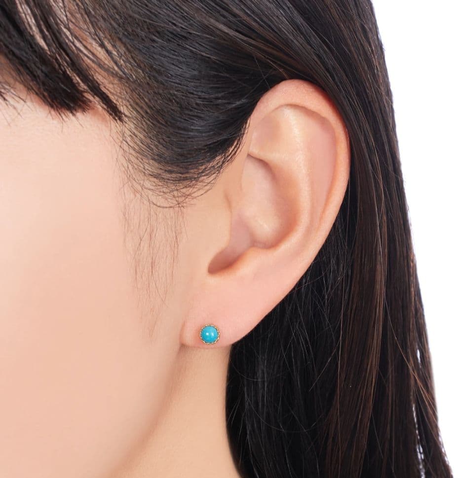 ジュエリーツツミ　K18イエローゴールドターコイズピアス