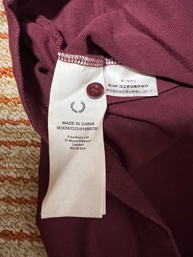 FRED PERRY フレッドペリー　長袖ポロシャツ M m3636 マルーン