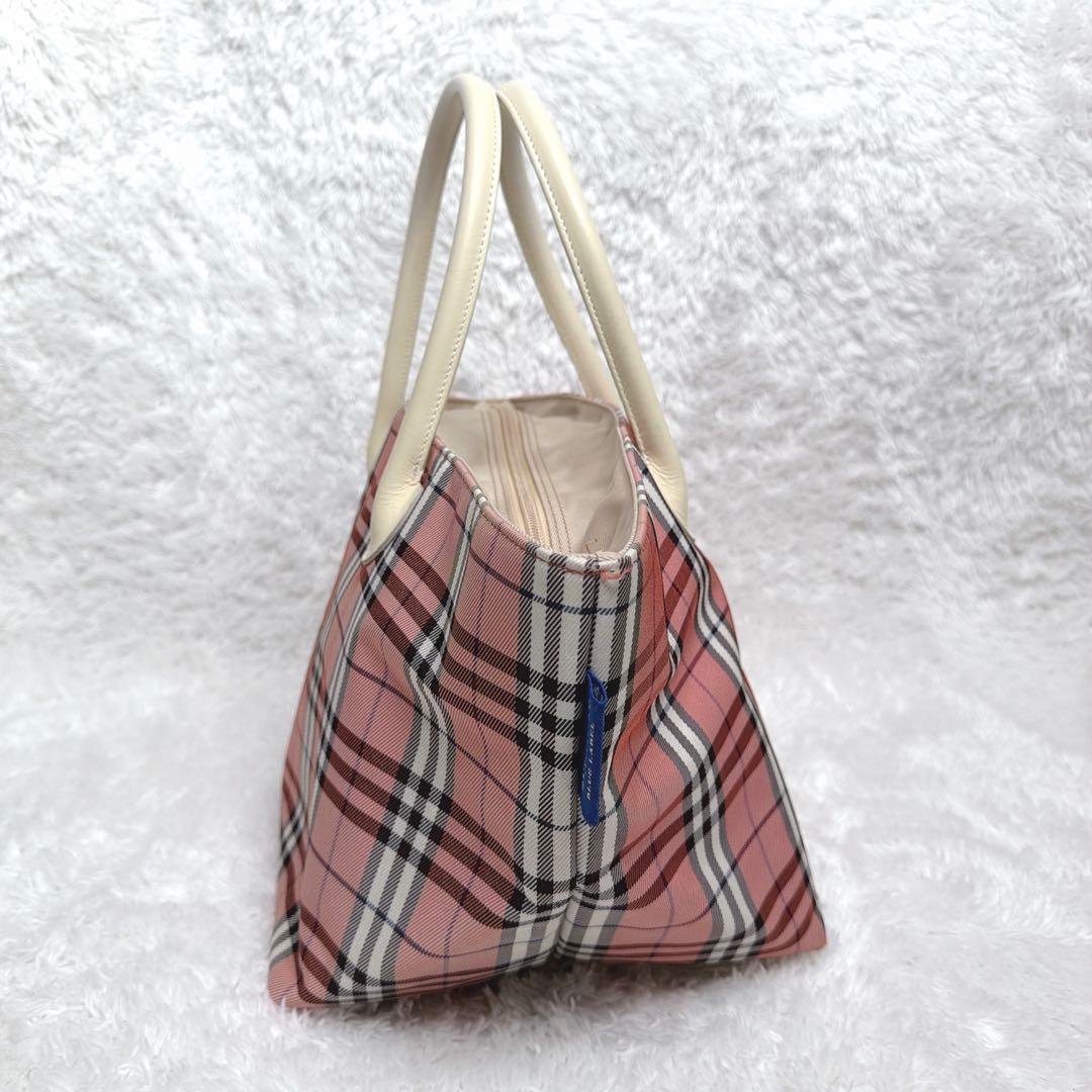 希少✨ BURBERRY BLUE LABEL 舟型トート バッグ ピンク A4